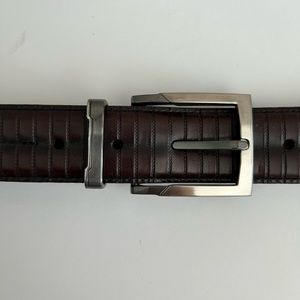 Lejon Men's Piano Bar Italian Calfskin Belt Brown Size 36